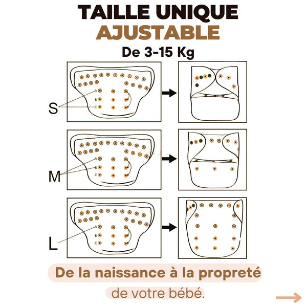 BeliaX™ - Couche Ultra Confortable - Réutilisable pour Bébé ( 0 à 3 ans )