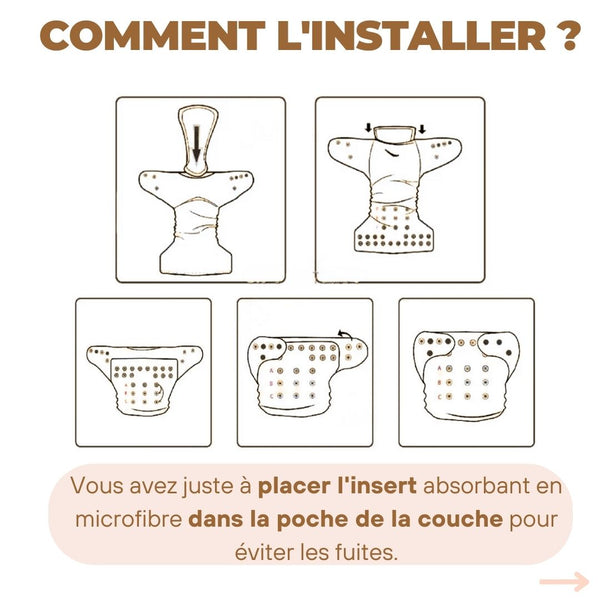BeliaX™ - Couche Ultra Confortable - Réutilisable pour Bébé ( 0 à 3 ans )