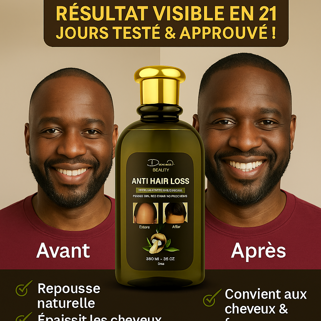 Huile Anti Calvitie et Chute de Cheveux (6500f pour la grande bouteille et 5500f pour la pétite)